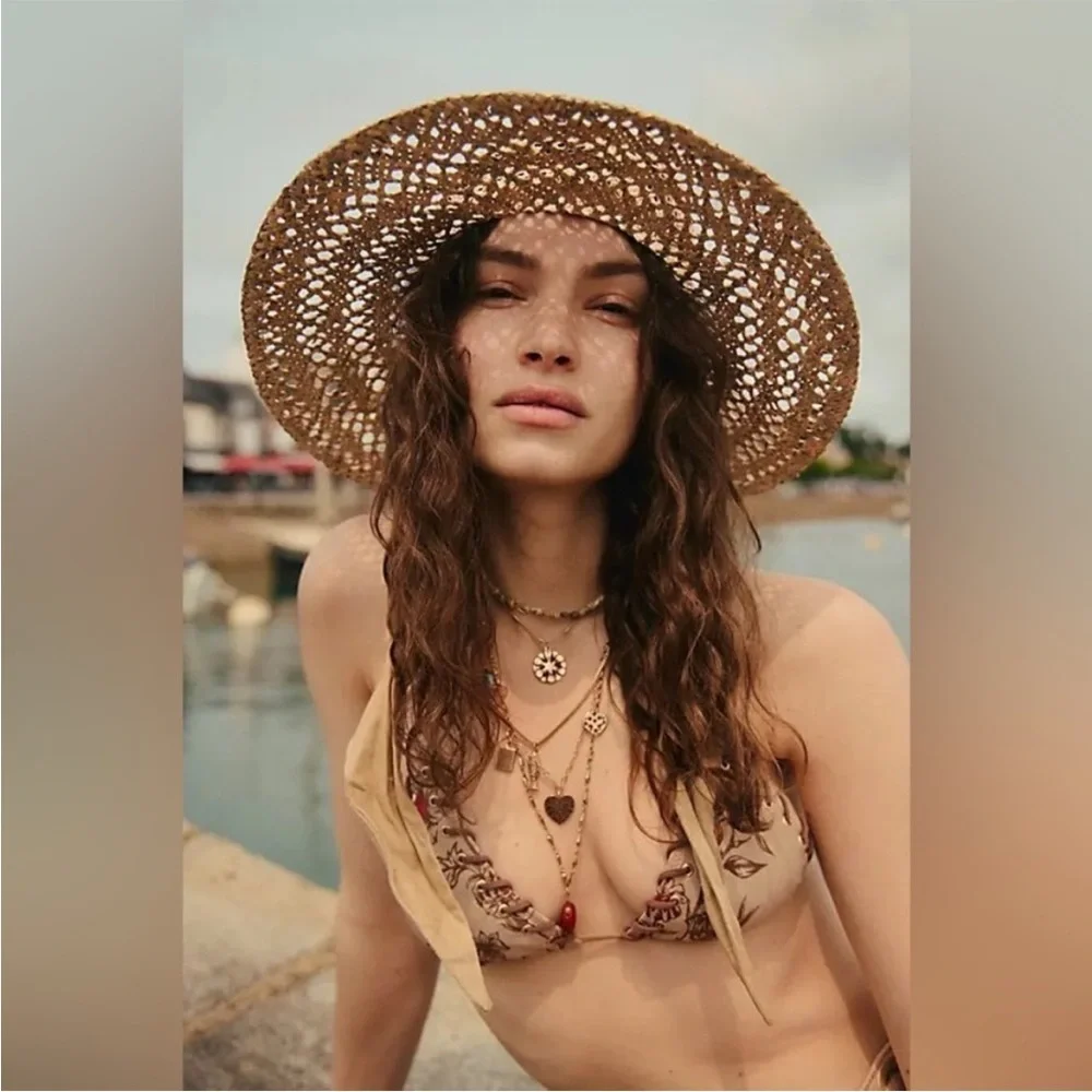 Free People Wave Crest Straw Hat New